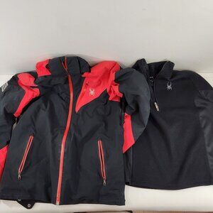 Spyder Mens Ski Jacket + 1/4 Zip Core Sweater Size Small